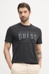 Guess pamut póló fekete, férfi, nyomott mintás, M5GI27 KBW41 - fekete L