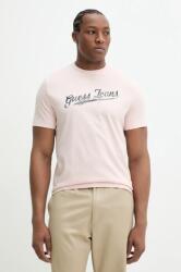 Guess Jeans pamut póló rózsaszín, férfi, nyomott mintás, M5GI54 K8FQ4 - rózsaszín XXL