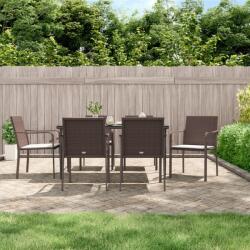 vidaXL Set mobilier de grădină cu perne, 7 piese, poliratan și oțel (3186946)
