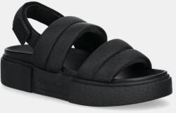Tommy Jeans szandál FLATFORM SANDAL fekete, női, platformos, EN0EN02802 - fekete Női 37