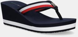 Tommy Hilfiger flip-flop TH CORPORATE WEDGE BEACH SANDAL sötétkék, női, éksarkú, FW0FW08520 - sötétkék Női 40