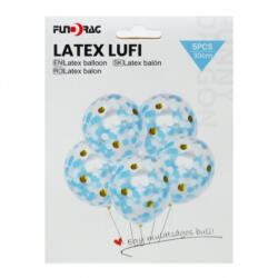  Kék-arany konfettis lufi - 5db (615558)