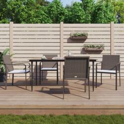 vidaXL Set mobilier de grădină cu perne, 5 piese, poliratan și oțel (3186945)
