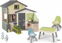 Smoby Set Căsuța Prietenilor cu ușă mare și loc de stat în bucătărie Friends Evo Life Playhouse Smoby extensibilă cu ghiveci (SM810206-32) Casuta pentru copii