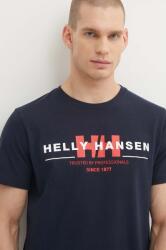 Helly Hansen pamut póló sötétkék, mintás - sötétkék M