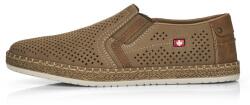 RIEKER Pantofi barbati, Rieker, B5297-64-Maro, casual, piele naturala, perforati, cu talpa joasa, maro (Marime: 44)