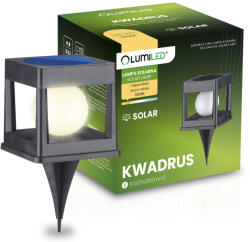 Lumileds Napelemes kerti lámpa LED KWADRUS hajtott kültéri labda 3000K LUMILED (LUMSOL1175)