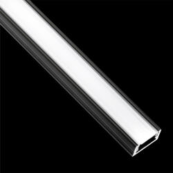 Lumiled MINI felületre szerelhető alumínium profil LED szalagokhoz, felületre szerelhető, 2 m fekete + tejes árnyékoló (ZKMPRO0706M)
