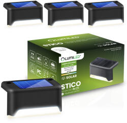 Lumileds 4x napelemes LED lámpa STICO 4000K lépcsőlámpák kültéri lámpák lépcsőhöz terasz vízálló LUMILED (LUMSOL3008)