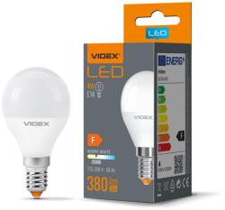 Videx LED izzó E14 G45 Ball 4W = 33W 380lm 3000K Meleg 240° Videx (VIDLED0205)