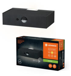 OSRAM Kerti lámpa kültéri LED homlokzati fali lámpa 3W 300lm 3000K IP65 szürke mozgás és szürkület érzékelővel Endura Ledvance (4099854219979)