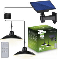 Lumileds 2x napelemes LED lámpa HELIA csillár akasztós kerti mennyezeti érzékelő távirányító LUMILED panel (LUMSOL3037)