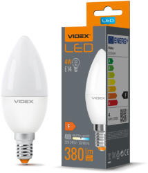 Videx LED izzó E14 C37 gyertya 4W = 33W 380lm 4000K semleges 220° Videx (VIDLED0110)