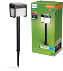 Philips Napelemes kerti lámpa kültéri POST 69cm LED 1, 8W 250lm 3000K IP44 mozgás- és szürkületérzékelővel Ezra Ultra Hatékony Philips (8720169362123)