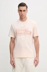 Lacoste pamut póló narancssárga, férfi, nyomott mintás, TH0284 - narancssárga S