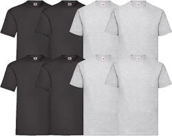 Fruit of the Loom 8 db-os pólócsomag Fruit of the Loom F02 kereknyakú, rövid ujjú, fekete-szürke - 4XL (61036BL-HGY-8-4XL)