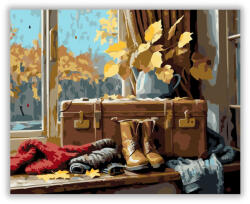  Őszi Csendélet Bőrönddel - számfestő készlet