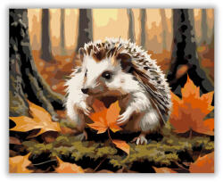 Őszi Erdő Süni és Levéllel - számfestő készlet