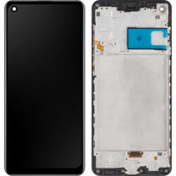 Samsung Display cu Touchscreen MP compatibil cu Samsung Galaxy A21s A217, cu Rama, Negru