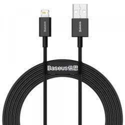 Apple Cablu Date si Incarcare USB-A - Lightning Baseus Superior Series, 20W, 2m, Negru CALYS-C01