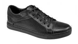 Sneakers barbati casual din piele naturala - Model Negru 1021