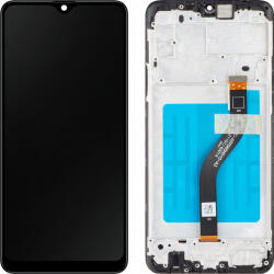 Samsung Display cu Touchscreen MP compatibil cu Samsung Galaxy A20s A207, cu Rama, Negru