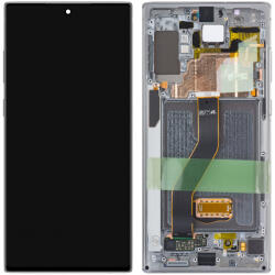 Samsung Display cu Touchscreen Samsung Galaxy Note 10+ 5G N976 / Note 10+ N975, cu Rama, Argintiu, Service Pack GH82-20838C