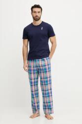 Ralph Lauren pamut pizsama sötétkék, férfi, mintás, 714931645 - sötétkék M