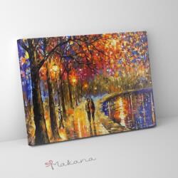 Makana Leonid Afremov - Séta a lámpák alatt - Számfestő készlet, kerettel (40x50 cm)