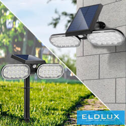ELDLUX Solar lámpa PIR 5V 2w 200lm 6500k IP65 fekete (YH0518-PIR-F)