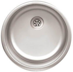 Evido RONDO rozsdamentes acél mosogató, rozsdamentes acél, egymedence, kerek, natúr, 44, 6 cm átmérő, 1, 5'' lefolyógarnitúra (RONDO)