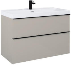 AREZZO design Alsó szekrény, AREZZO design MONTEREY 100 cm-es alsószekrény 2 fiókkal Matt beige színben, szifon - mozaikkeramia