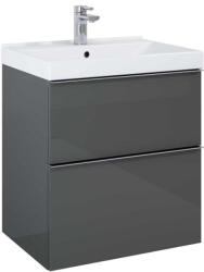 AREZZO design Alsó szekrény, AREZZO design MONTEREY 60 cm-es alsószekrény 2 fiókkal Mf. antracit színben, szifo - mozaikkeramia