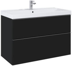 AREZZO design Alsó szekrény, AREZZO design MONTEREY 100 cm-es alsószekrény 2 fiókkal Matt fekete színben, szifo - mozaikkeramia