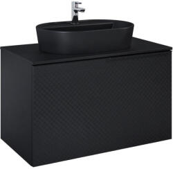 AREZZO design Alsó szekrény, AREZZO design Malibu alsószekrény 90 1 fiók + 1 fiók , matt fekete - mozaikkeramia