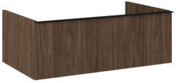 AREZZO design Alsó szekrény, AREZZO design MONTEREY 80 cm-es alsószekrény 1 fiókkal Lincoln dió színben, szifon - mozaikkeramia