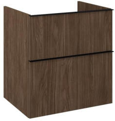 AREZZO design Alsó szekrény, AREZZO design MONTEREY 60 cm-es alsószekrény 2 fiókkal Lincoln dió színben, szifon - mozaikkeramia