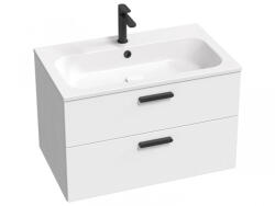 RAVAK Alsó szekrény, Ravak Chrome II SD 80 fehér, fekete fogantyúval 152 mm X000001746 - mozaikkeramia