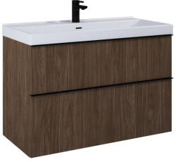 AREZZO design Alsó szekrény, AREZZO design MONTEREY 100 cm-es alsószekrény 2 fiókkal, Lincoln dió színben, szif - mozaikkeramia