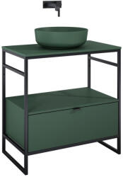 AREZZO design Alsó szekrény, AREZZO design NEBO alsószekrény 80 cm-es, 1 fiókkal, matt zöld, matt fekete (2 dob - mozaikkeramia