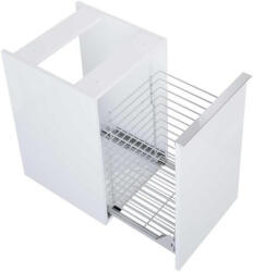 AREZZO design Alsó szekrény, AREZZO design MONTEREY 40 cm-es oldalszekrény szennyeskosárral 1 ajtóval Mf. Fehér - mozaikkeramia