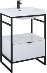 AREZZO design Alsó szekrény, AREZZO design NEBO alsószekrény 60 cm-es, 1 fiókkal, mf fehér, matt fekete (2 dobo - mozaikkeramia
