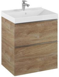 AREZZO design Alsó szekrény, AREZZO design MONTEREY 60 cm-es alsószekrény 2 fiókkal Canela tölgy színben, szifo - mozaikkeramia