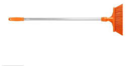 IGEAX élelmiszeripari seprű, partvis, 28cm széles, 80cm nyéllel, narancssárga, billenő szemetes lapáthoz (1020OM)