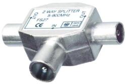 Somogyi Elektronic Home FS 27 koax elosztó, 1 dugó, 2 aljzat, T" alak (FS 28)
