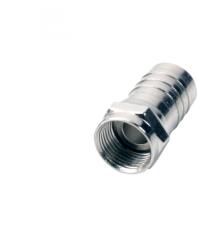 Somogyi Elektronic Home F 803C F csatlakozódugó, fém, S6TSV kábelre préselhető, egyenes kivitel (F 803C)