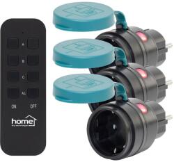 Somogyi Elektronic Home THO2313 távirányítható kültéri hálózati aljzat szett, IP44, 2300 W, 3 aljzat +1 távirányító, 40m hatótáv (THO2313)