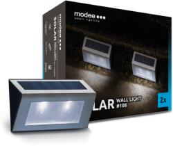 Modee LED Lámpatest Szett 2 Darabos Napelemes Oldalfali Lépcsővilágító Hideg Fehér Kültéri Ip44 Modee