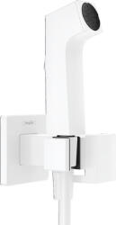 Hansgrohe szögletes falba süllyesztett melegvizes bidé kézizuhany szett EcoSmart, matt fehér 29233700 (29233700)