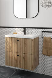 Nesso Silvana fürdőszobai alsószekrény SoftClose fiókokkal 60x45 fogantyúk nélkül, világos tölgy 001-D-06049 (001-D-06049)